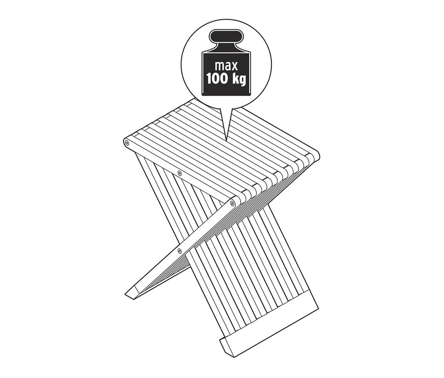 Ilustracja składanego hokera.