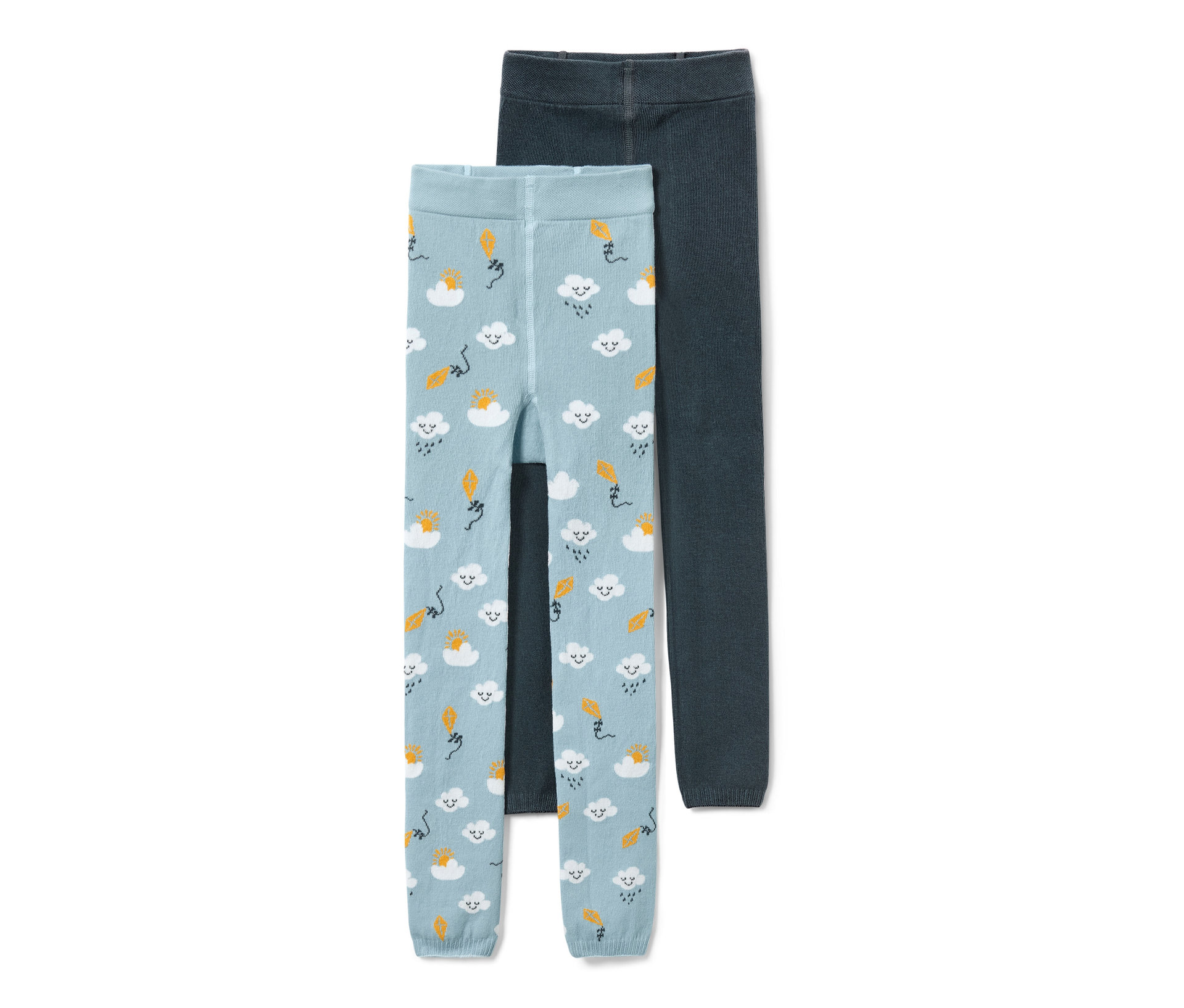 Tchibo - Dziecięce legginsy z dzianiny- niebieski/żakard