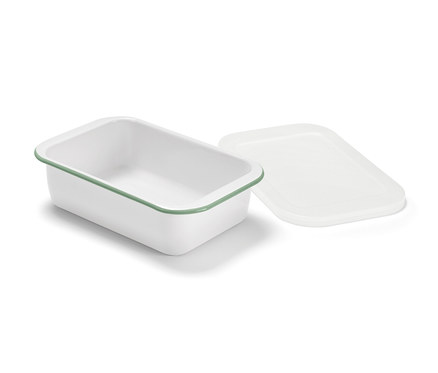 Emaliowana forma do zapiekania z pokrywką