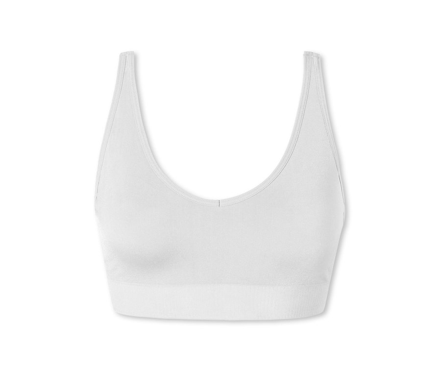 Biały, miękki biustonosz z wkładkami SCHIESSER.