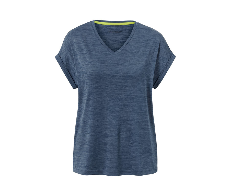 Granatowa koszulka funkcyjna z krótkim rękawem.