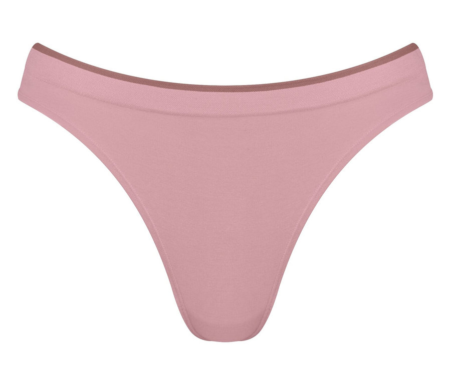 Szczegółowe zdjęcie różowych damskich stringów.