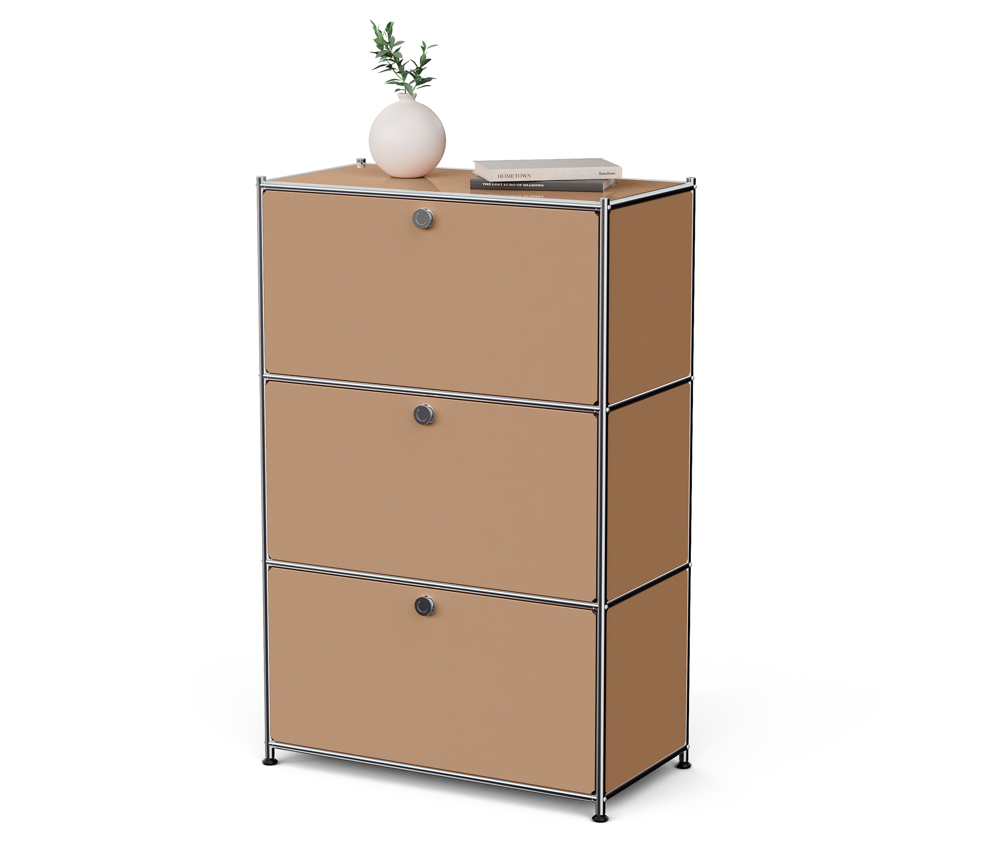 Tchibo - Metalowa komoda „Cn3” z 3 klapami - kolor: brązowy