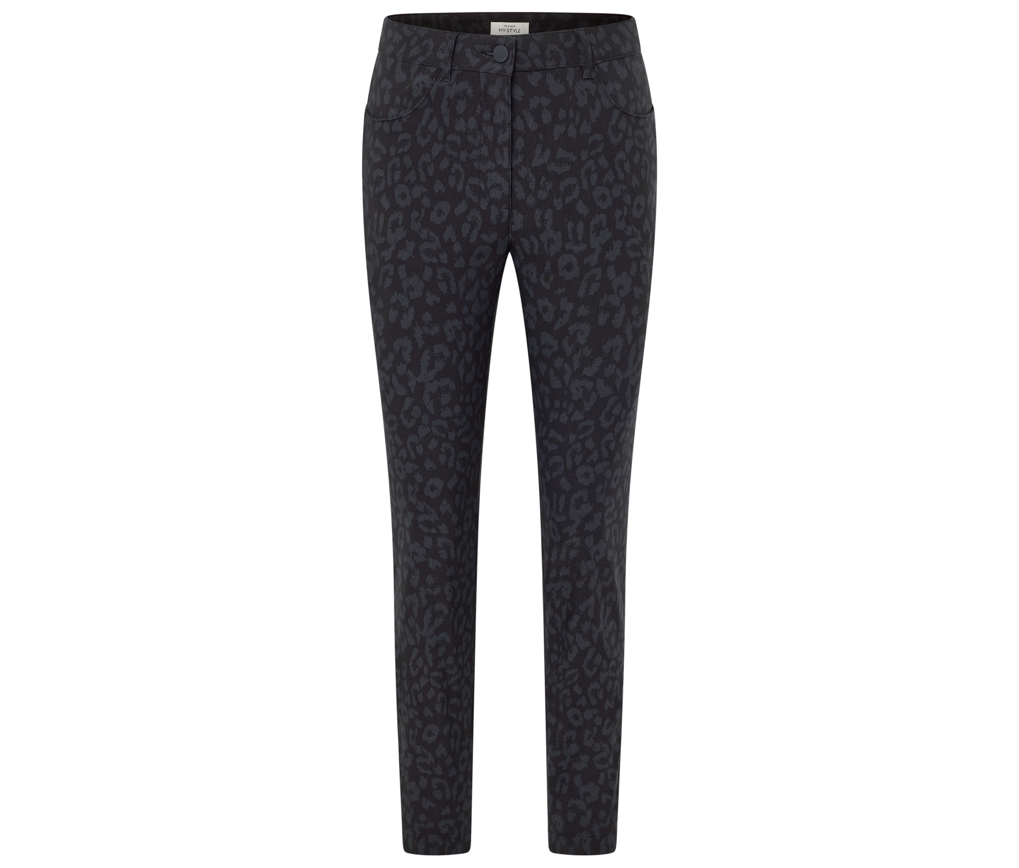 Tchibo - Wzorzyste spodnie z bengaliny- czarny/z nadrukiem