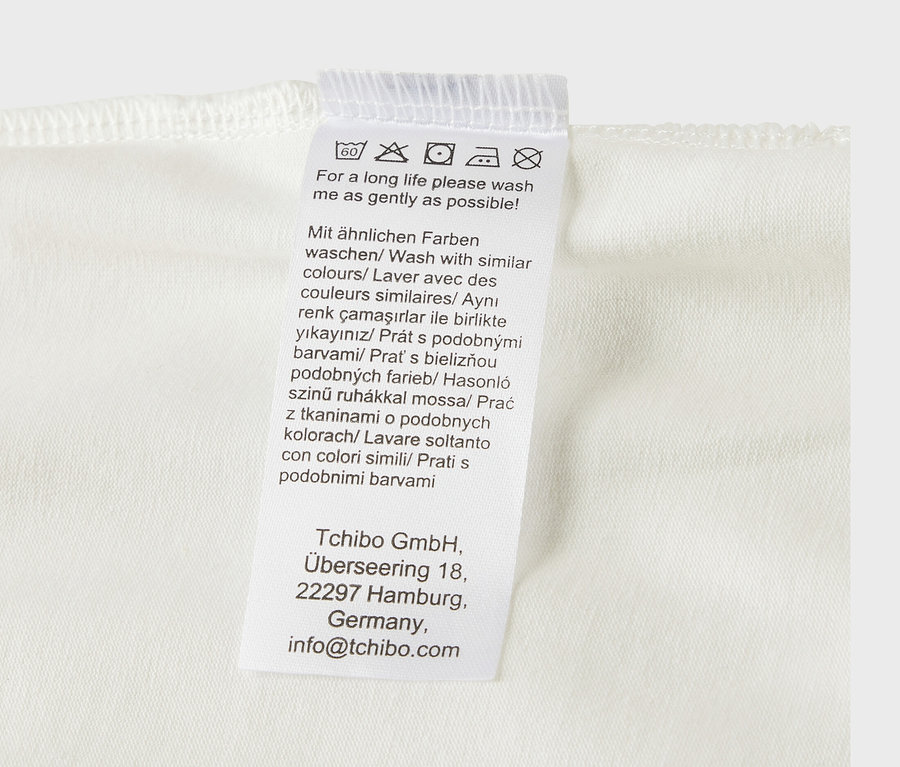 Etykieta z instrukcją prania Body niemowlęce rosnące z dzieckiem, 5 par.