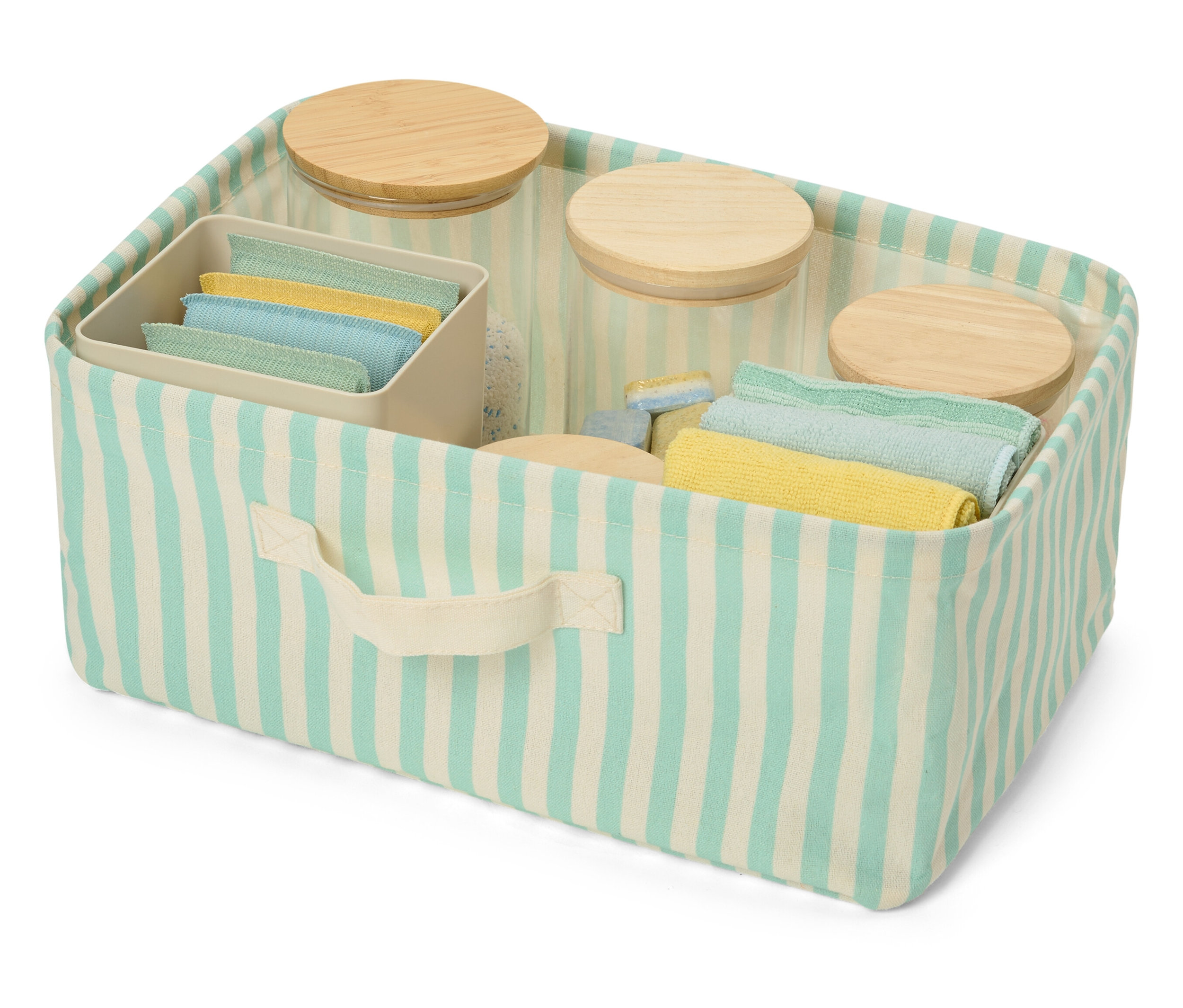 Tchibo - Składany organizer - kolor: beżowy/turkusowy