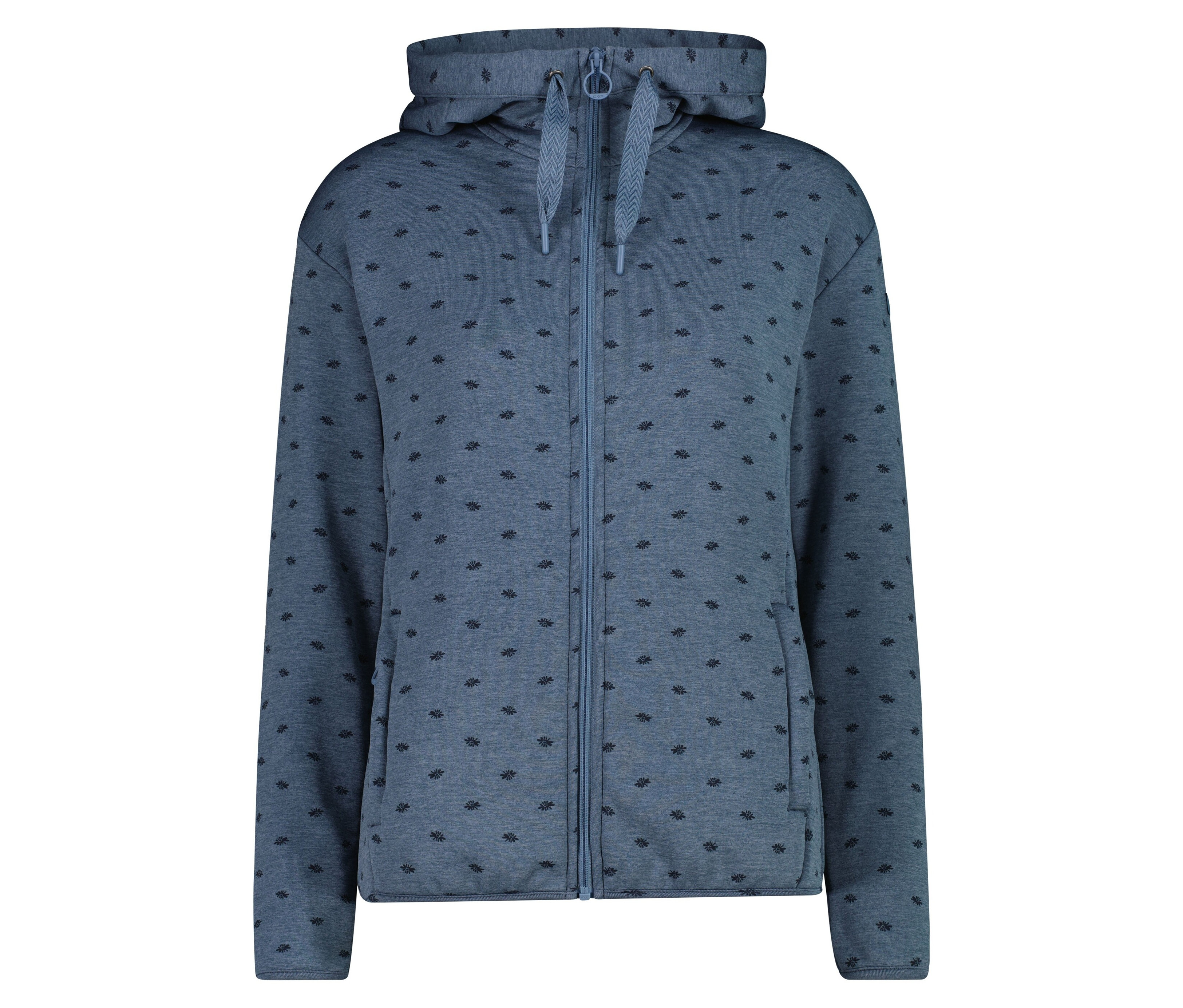 Bluza polarowa CMP z kapturem- niebieski/z nadrukiem