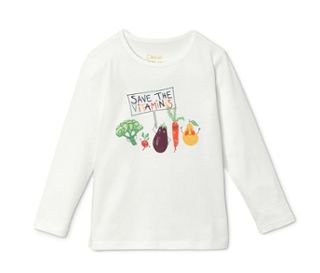 Kremowa z wielobarwnym nadrukiem „Save the Vitaminis”
