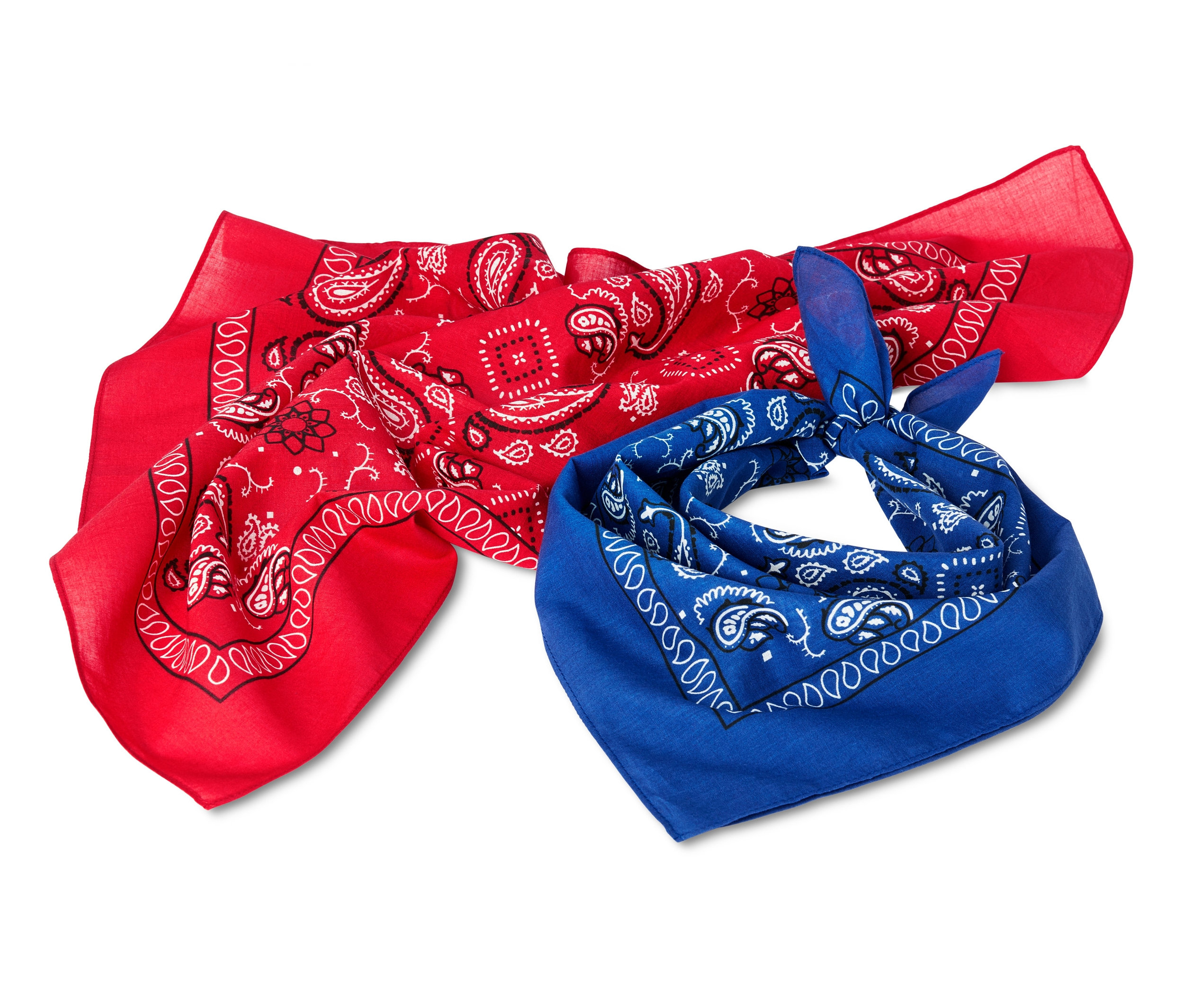 Tchibo - Chustki bandany z weluru - kolor: czerwony/niebieski