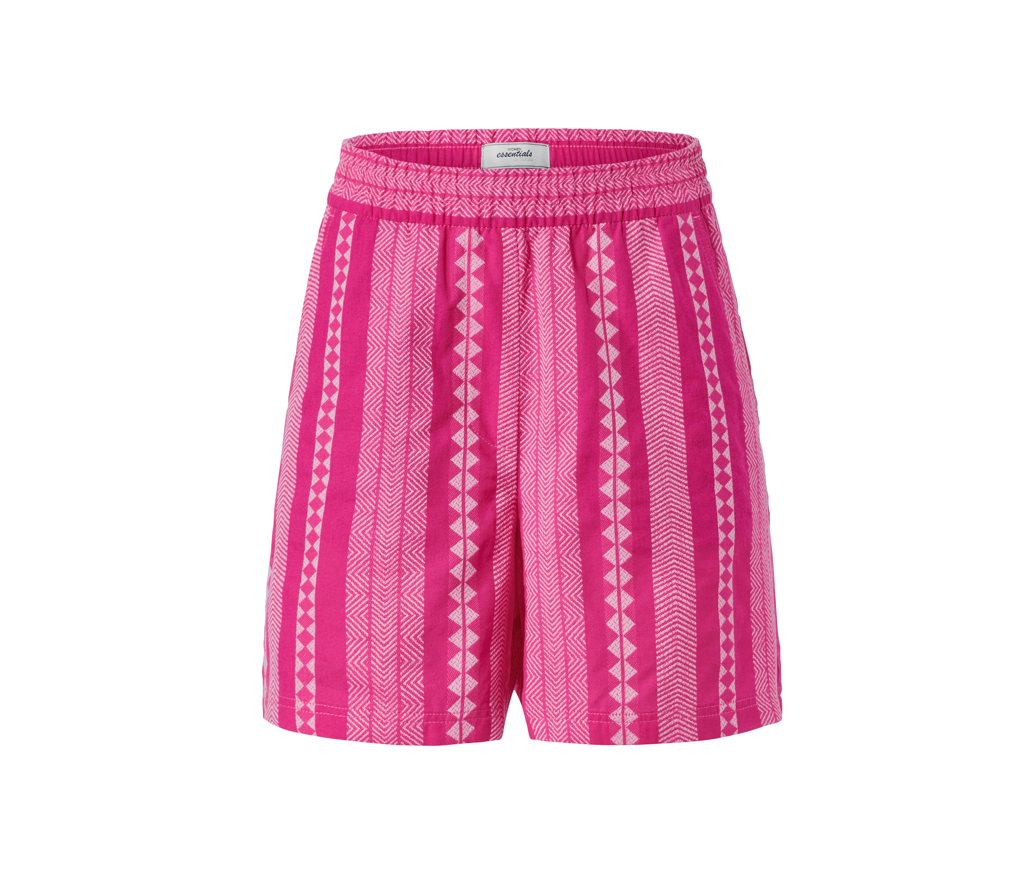 Tchibo - Tkane szorty we wzór ikat, różowy