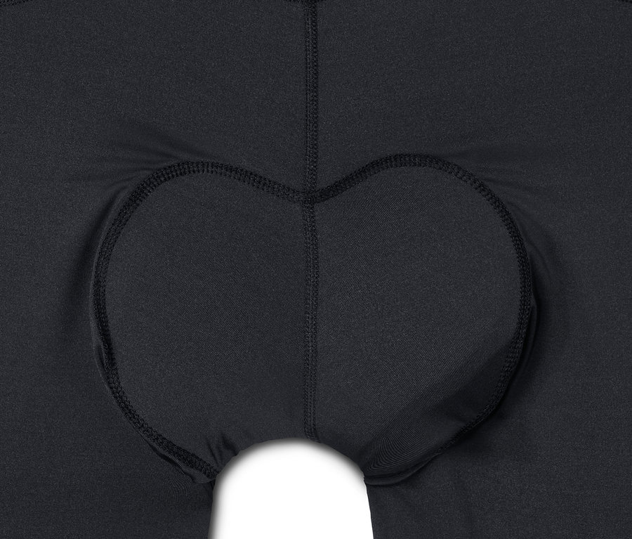 Zbliżenie na czarne spodnie rowerowe.