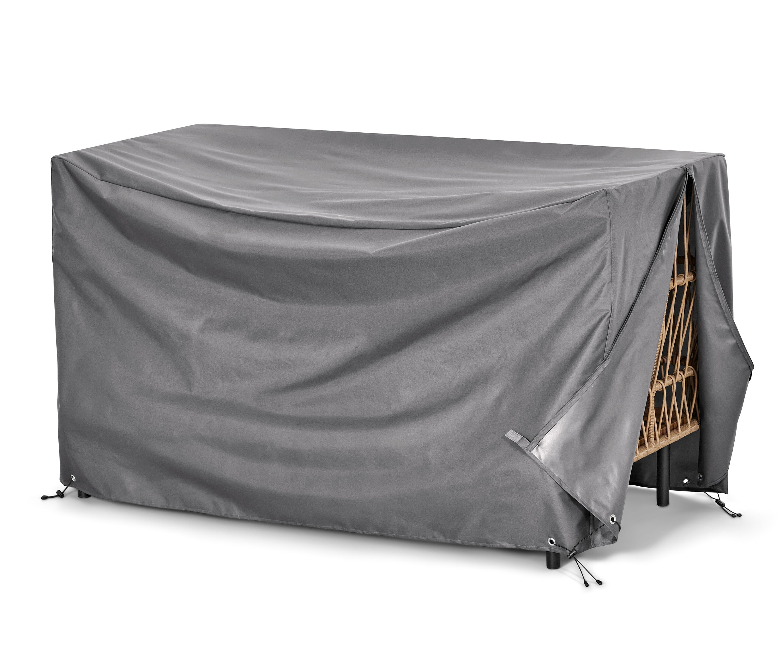 Szara osłona premium na dużą sofę wypoczynkową.