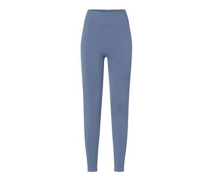 Niebieskie bezszwowe legginsy.