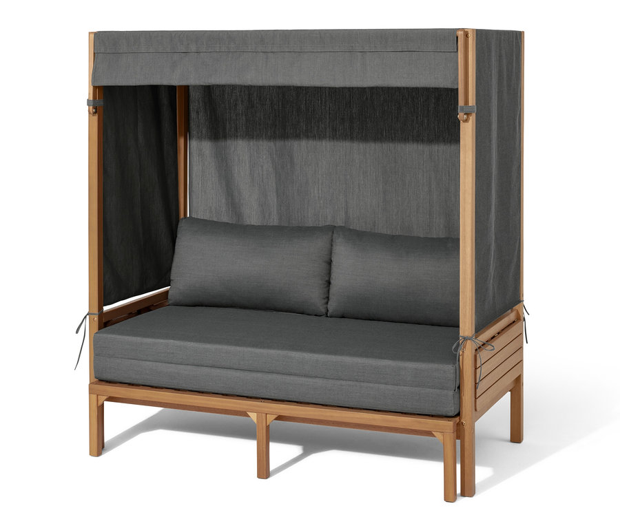 Wypoczynkowy kosz plażowy „Tinus” z wysuwanym podnóżkiem.