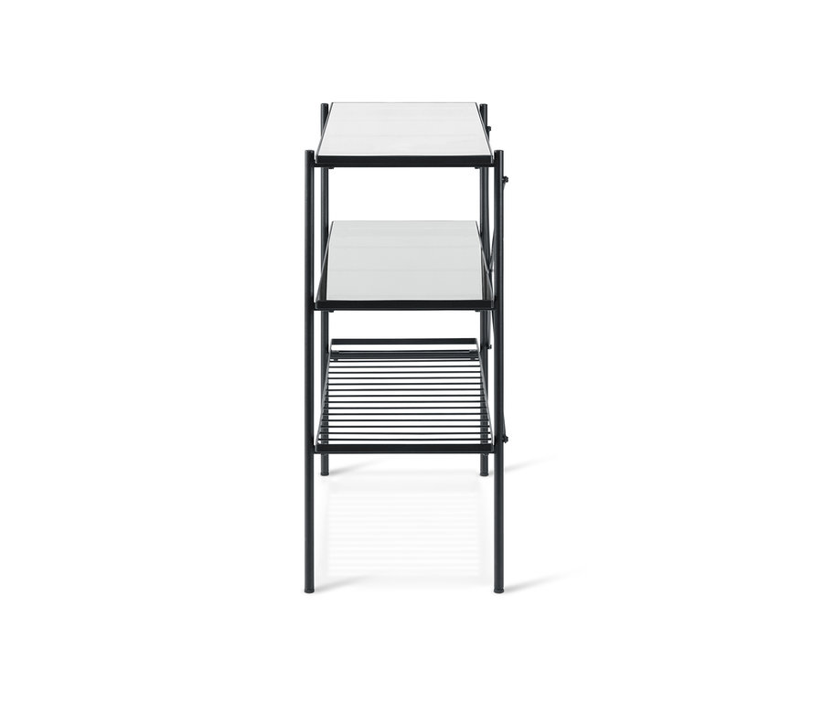 Konsola o szerokości ok. 120 cm z trzema półkami.