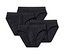 Cztery czarne slipy męskie.