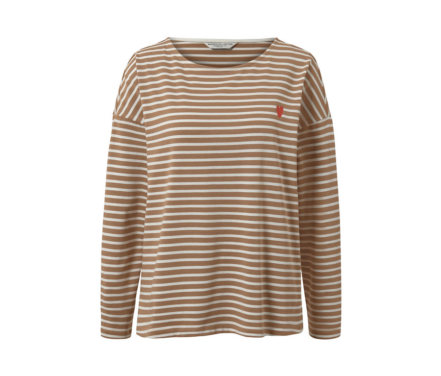 Koszulka z długim rękawem, w paski.