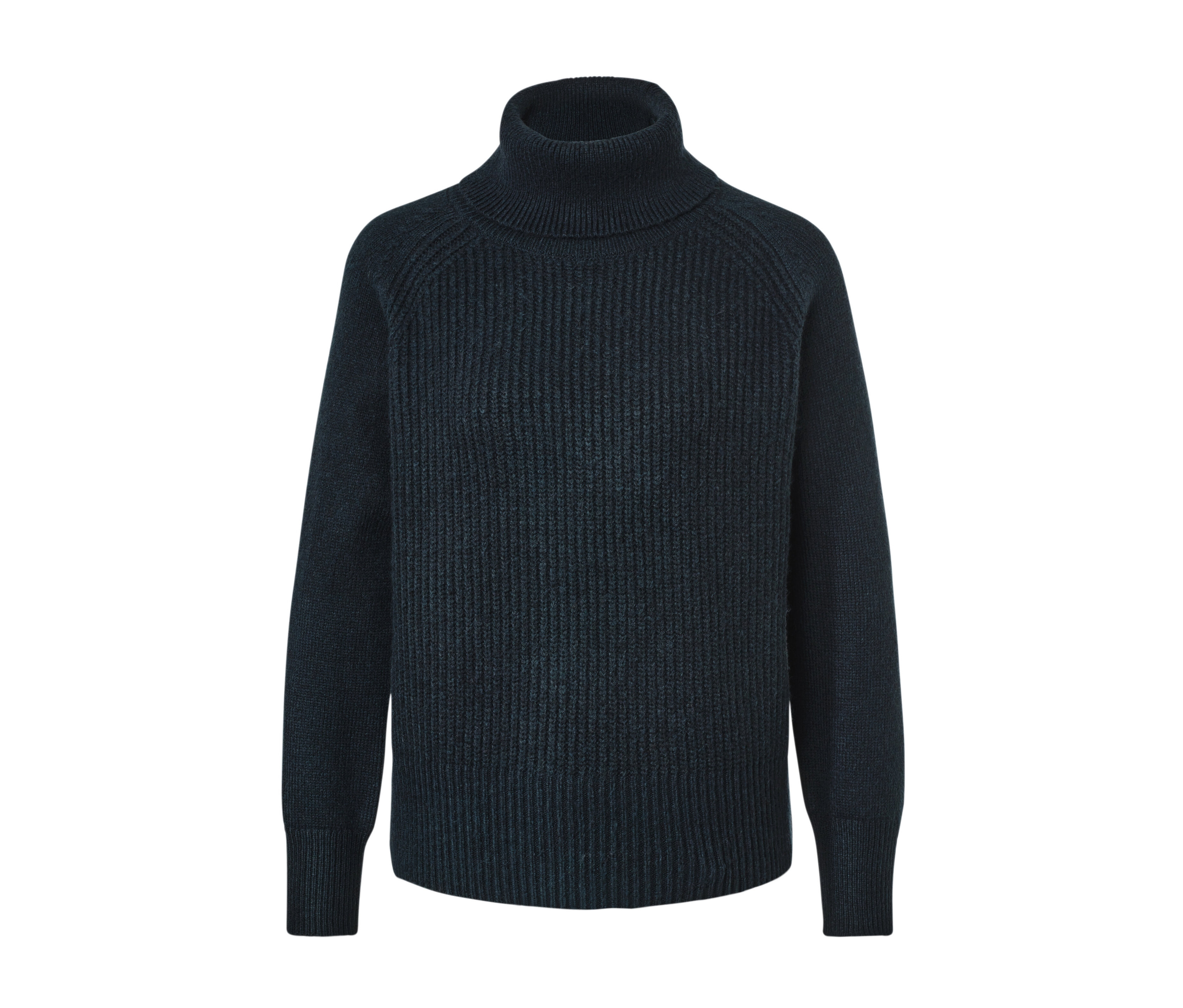 Tchibo - Sweter o grubym splocie z golfem- niebieski