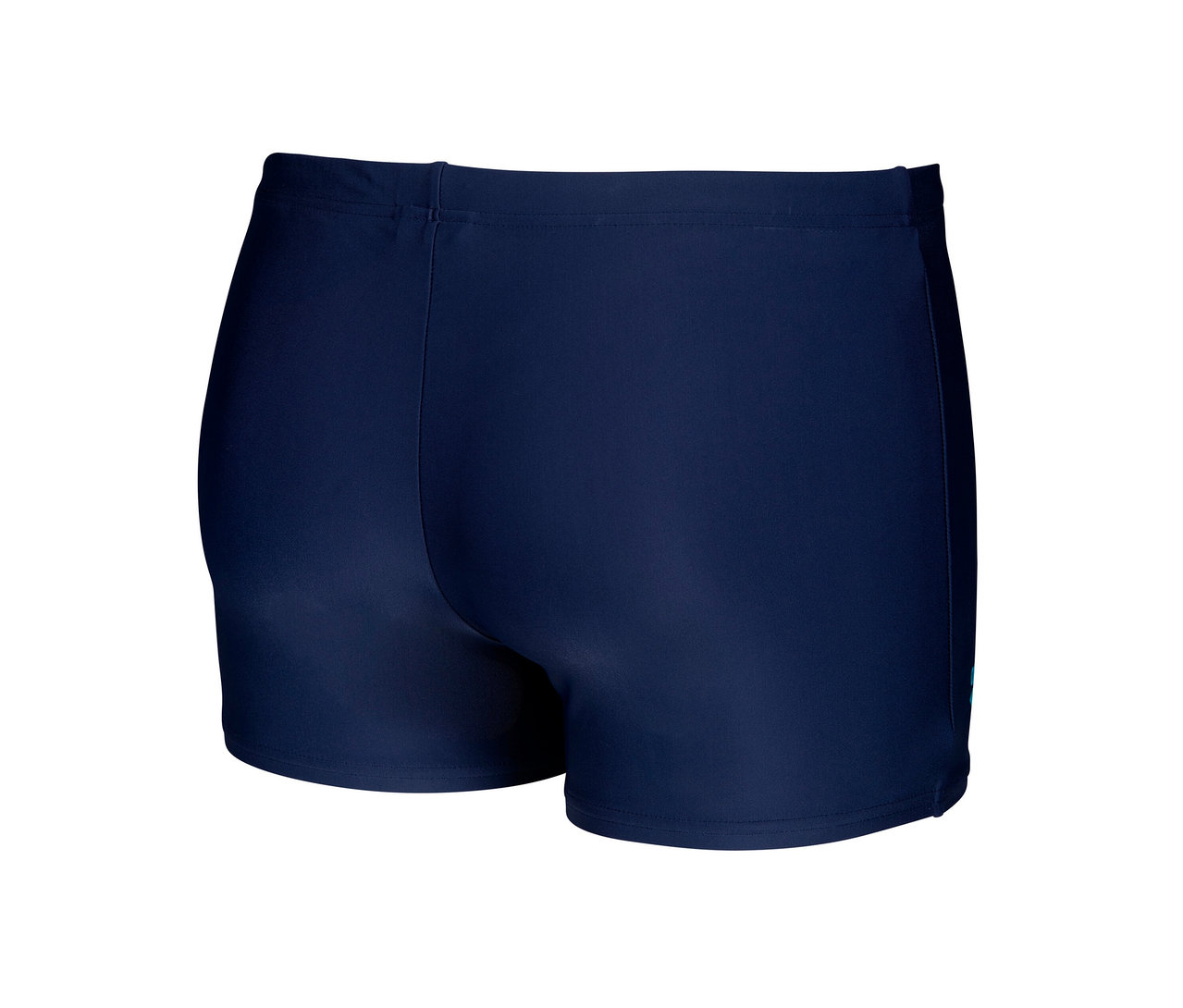 Zbliżenie na granatowe kąpielówki arena Scratchy.