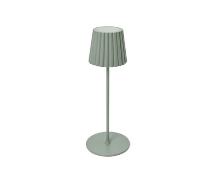 Szałwiowa akumulatorowa lampa stołowa LED do użytku na zewnątrz.