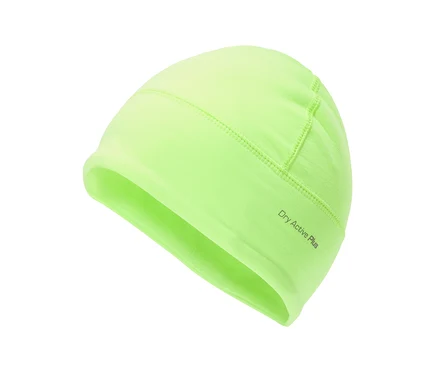 Neonowo-żółta czapka z napisem "Dry Active Plus" z boku, na białym tle.