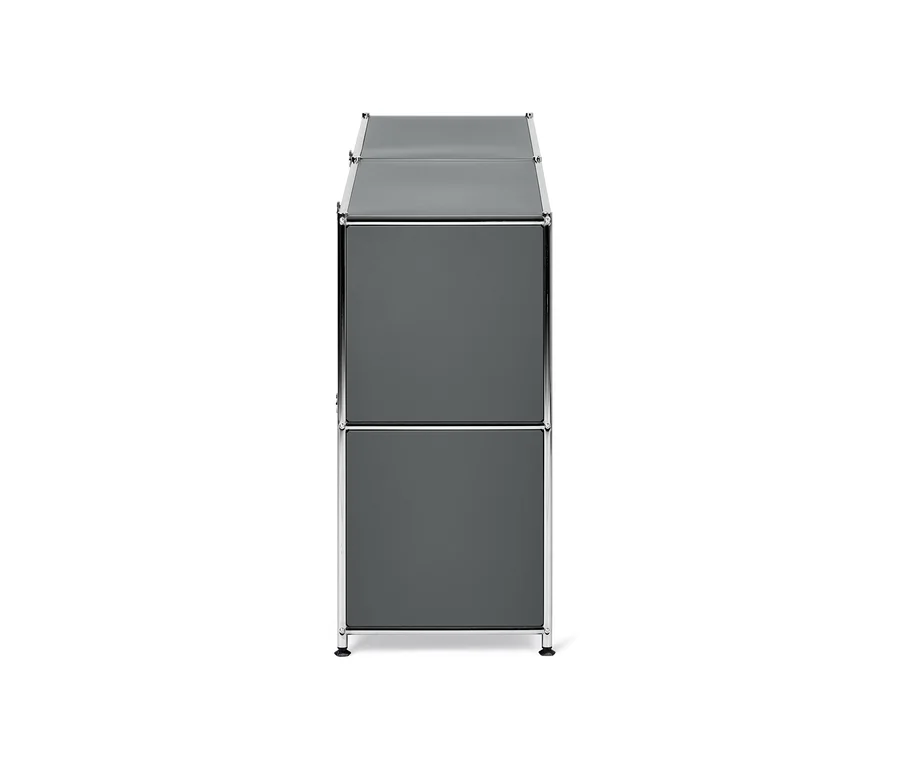 Szara metalowa szafka typu sideboard „CN3” z 4 klapami.