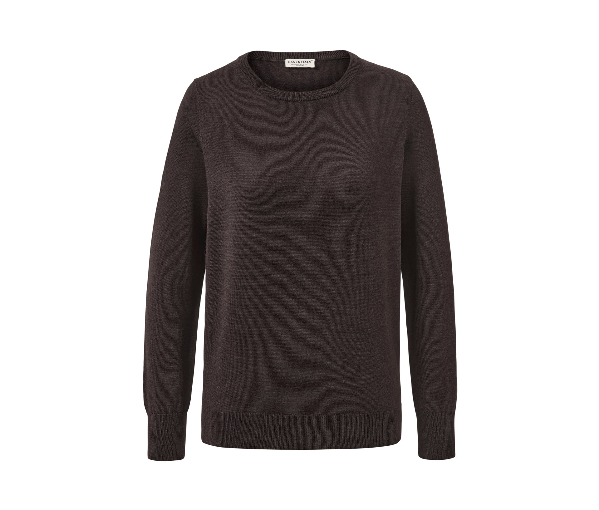 Tchibo - Sweter z delikatnej dzianiny z wełny merino- brązowy