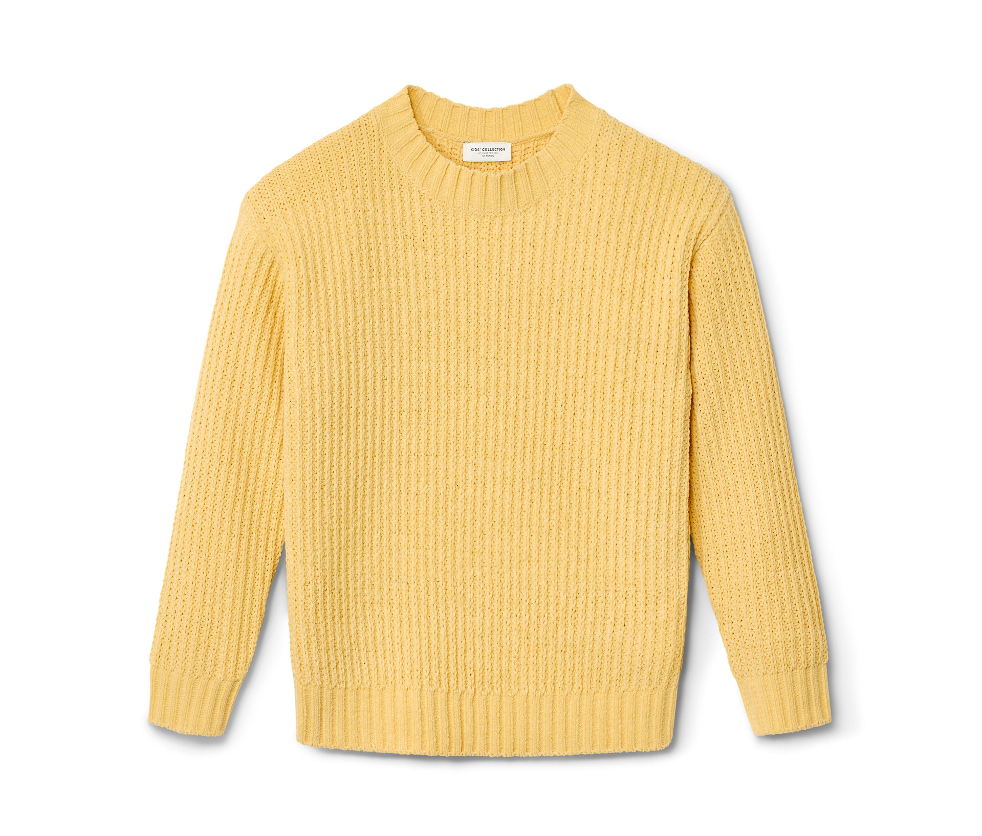 Tchibo - Dziecięcy sweter szenilowy- różowy/żółty
