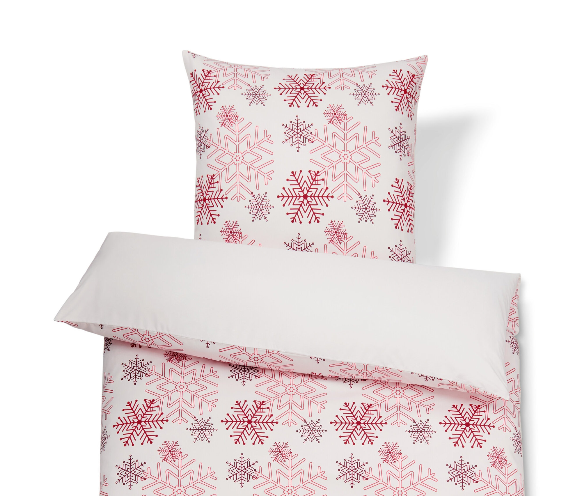 Tchibo - Pościel flanelowa z mikrowłókna - kolor: czerwony/biały