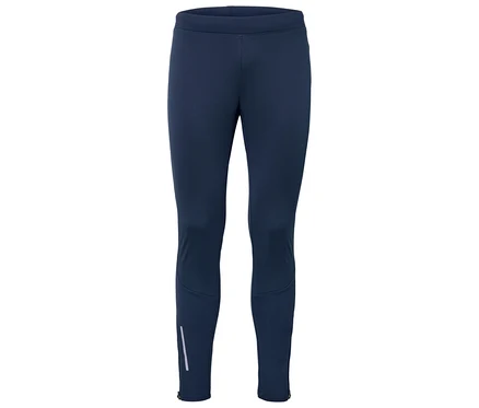 Granatowe legginsy do biegania chroniące przed wiatrem.