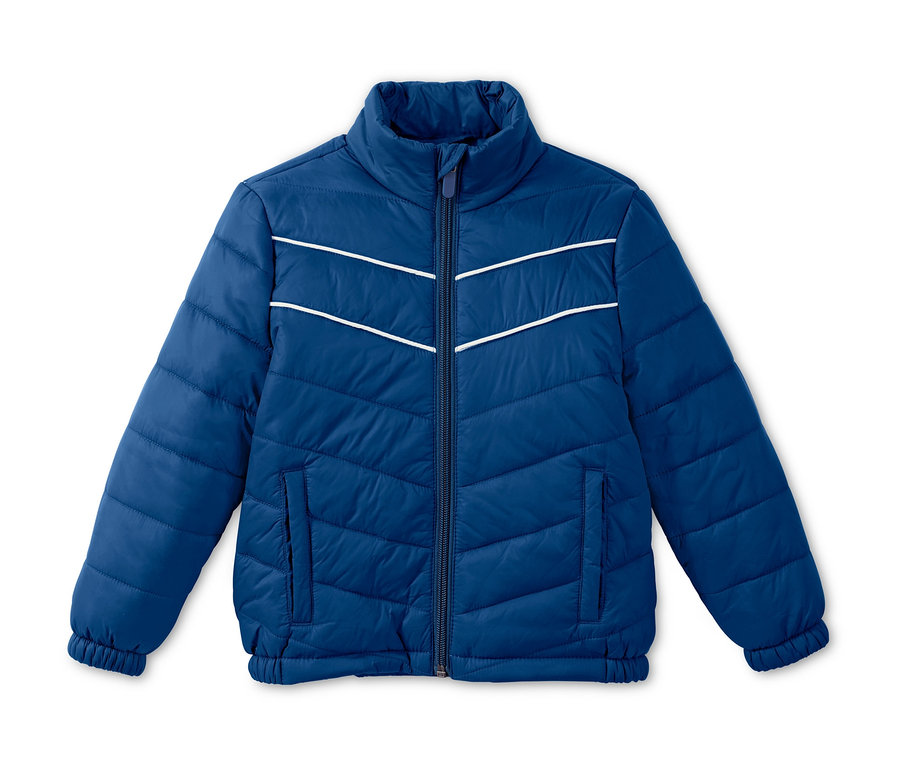 Granatowa kurtka pikowana chłopięca.