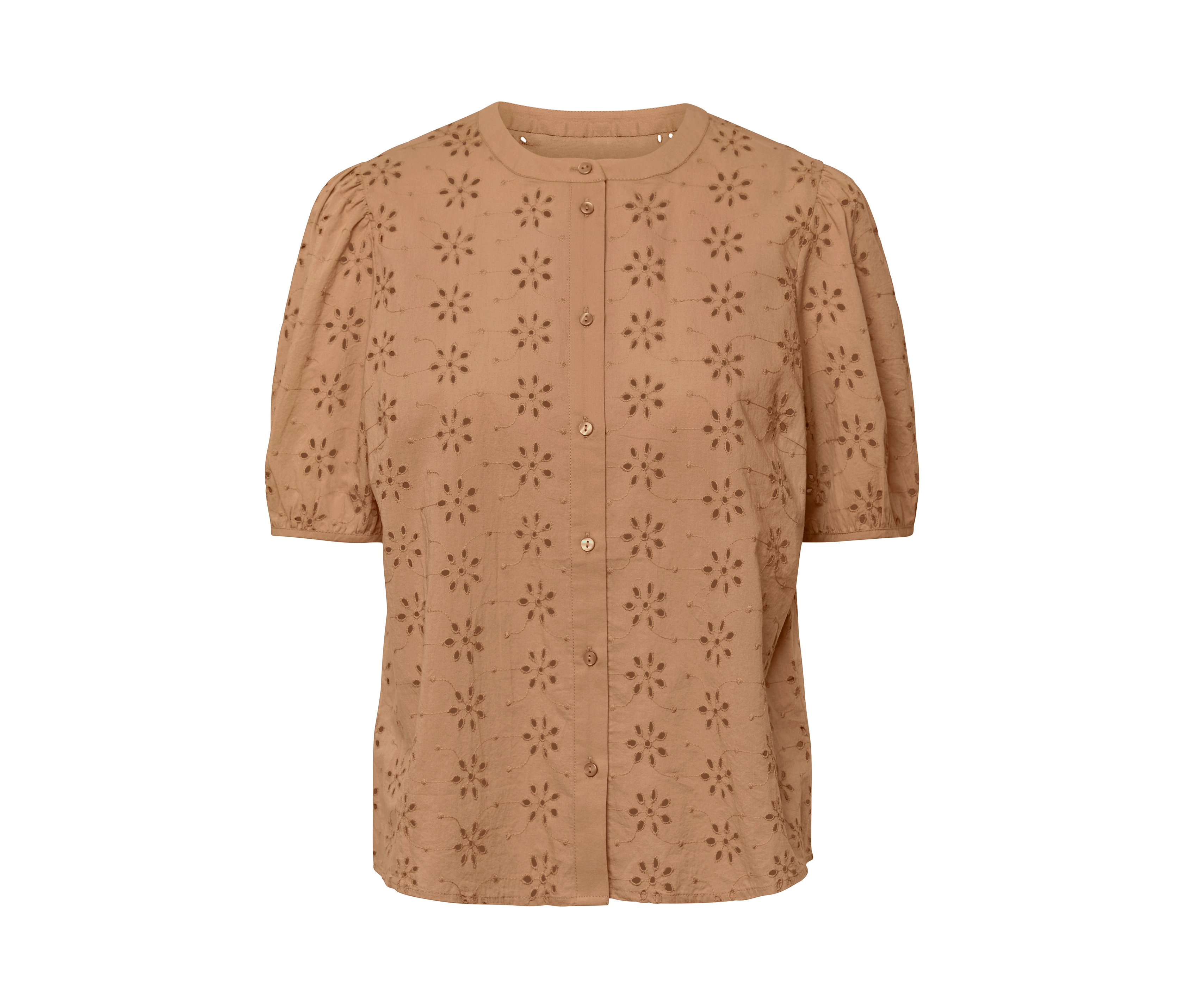 Tchibo - Bluzka z haftem ażurowym- beżowy