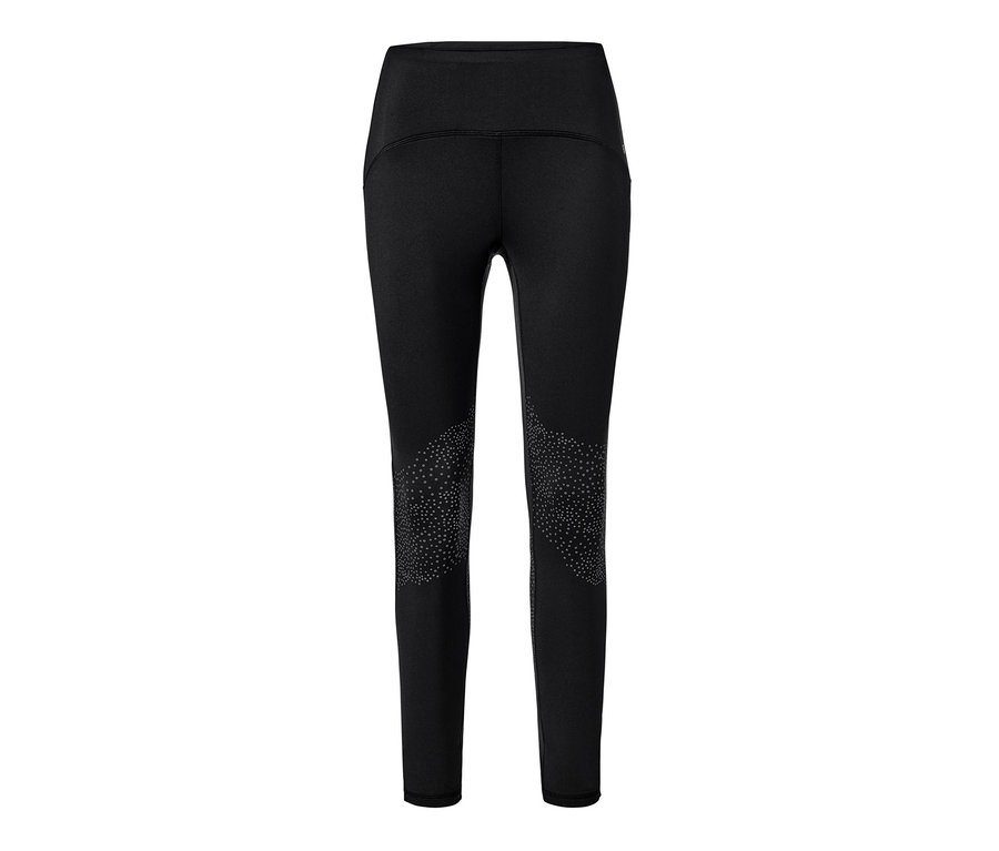 Czarne damskie legginsy sportowe.