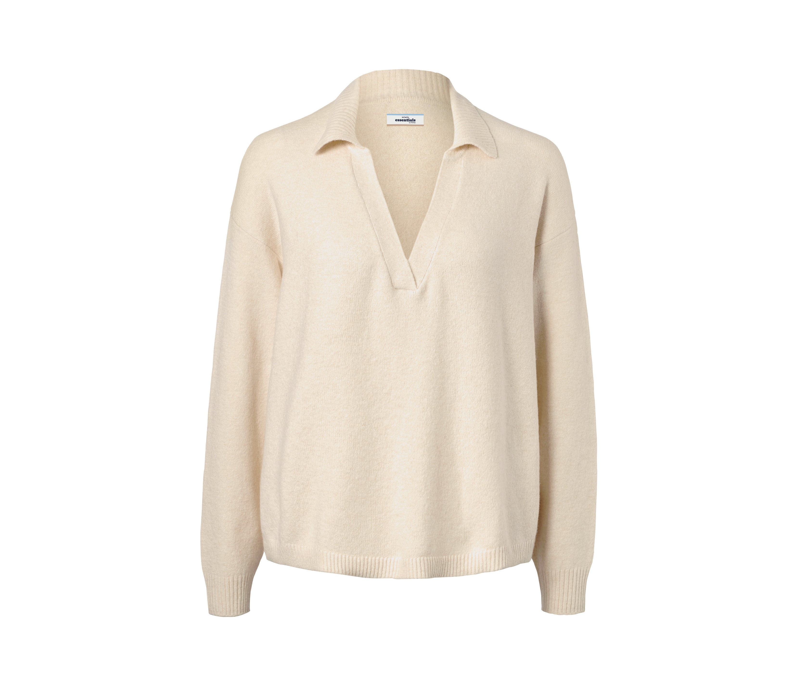 Tchibo - Sweter z kołnierzykiem polo- beżowy