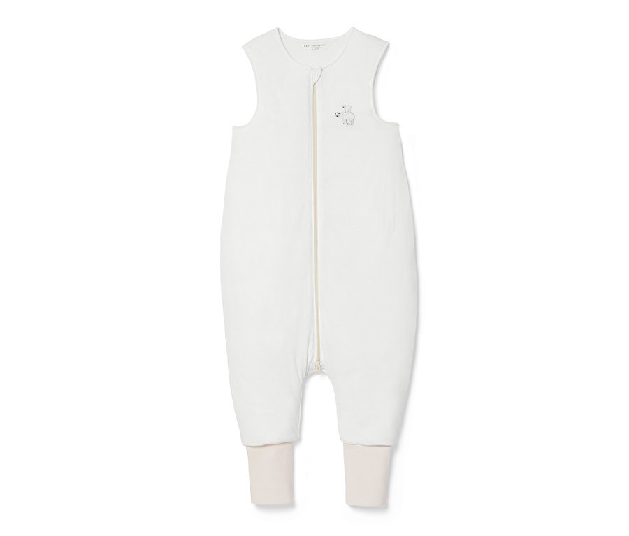 Biały śpiwór z nogawkami, 2,5 TOG, 110 cm.