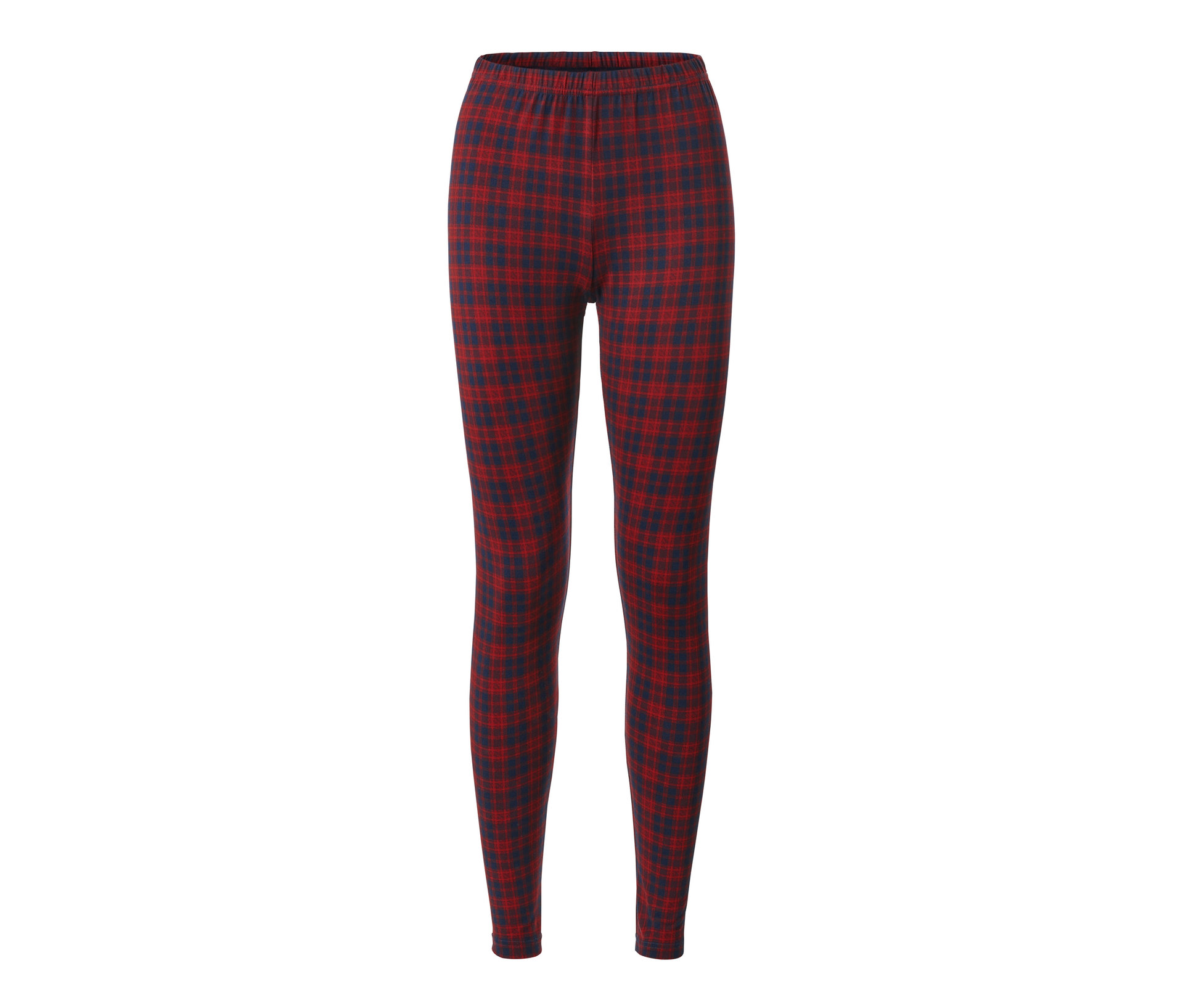 Tchibo - Miękkie legginsy- niebieski/czerwony/w kratkę