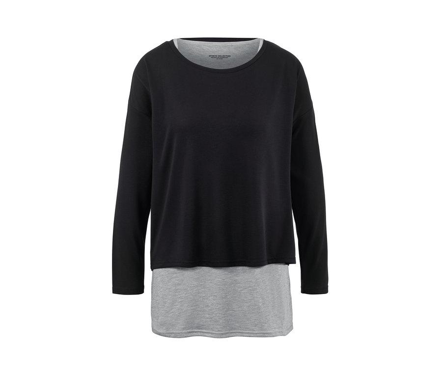 Czarna koszulka sportowa 2 w 1.