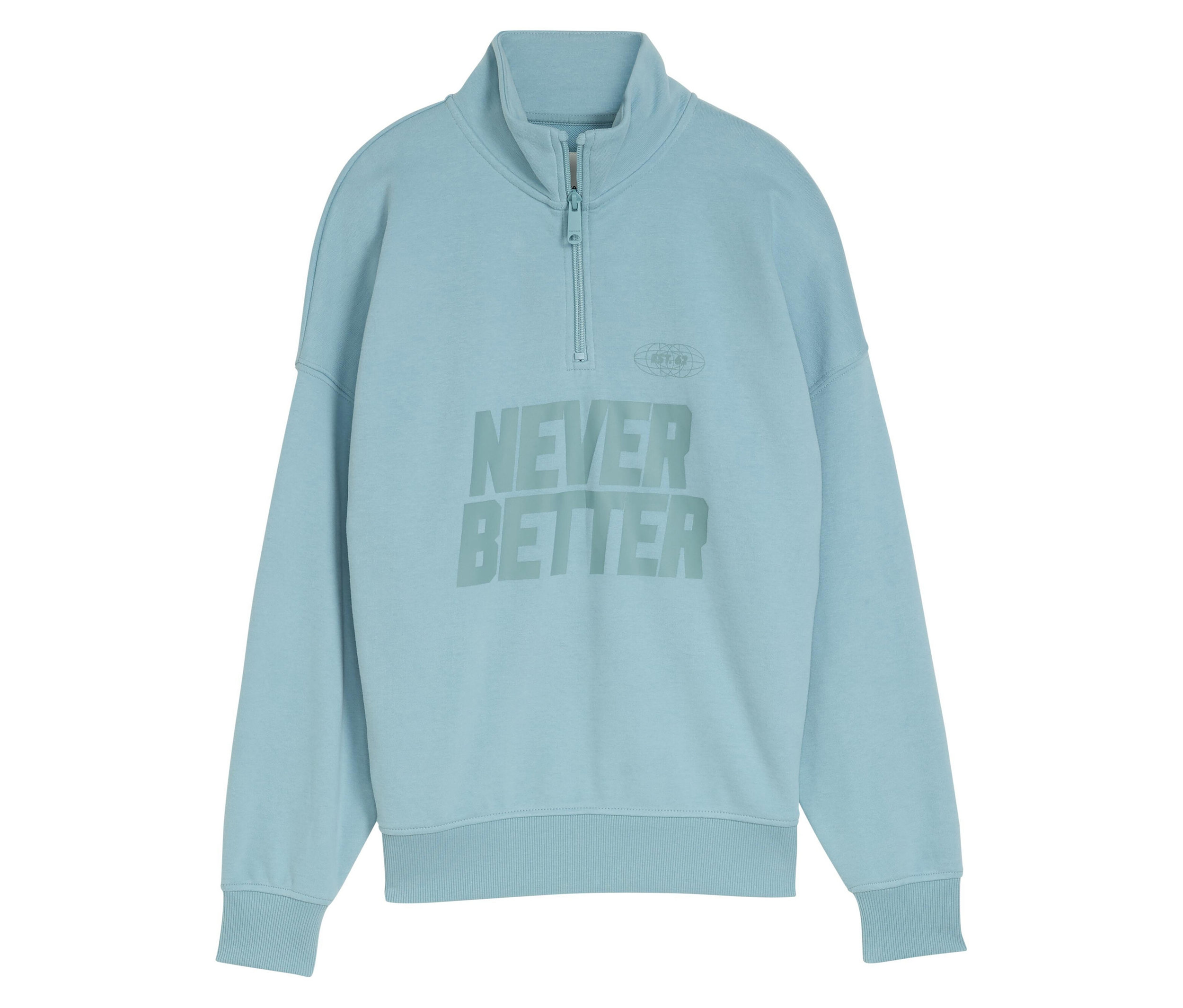 Bluza oversize typu troyer Tom Tailor - mężczyzna- niebieski