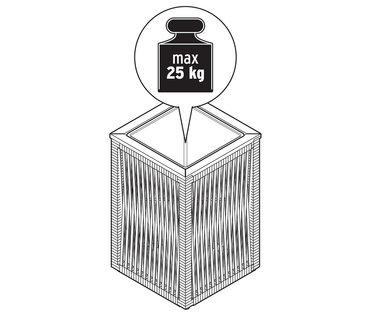 Ilustracja doniczki z tkaniny.