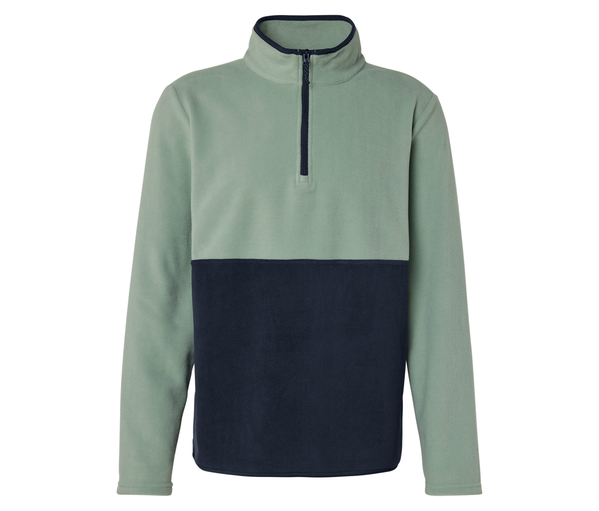 Tchibo - Bluza polarowa typu troyer- niebieski/zielony