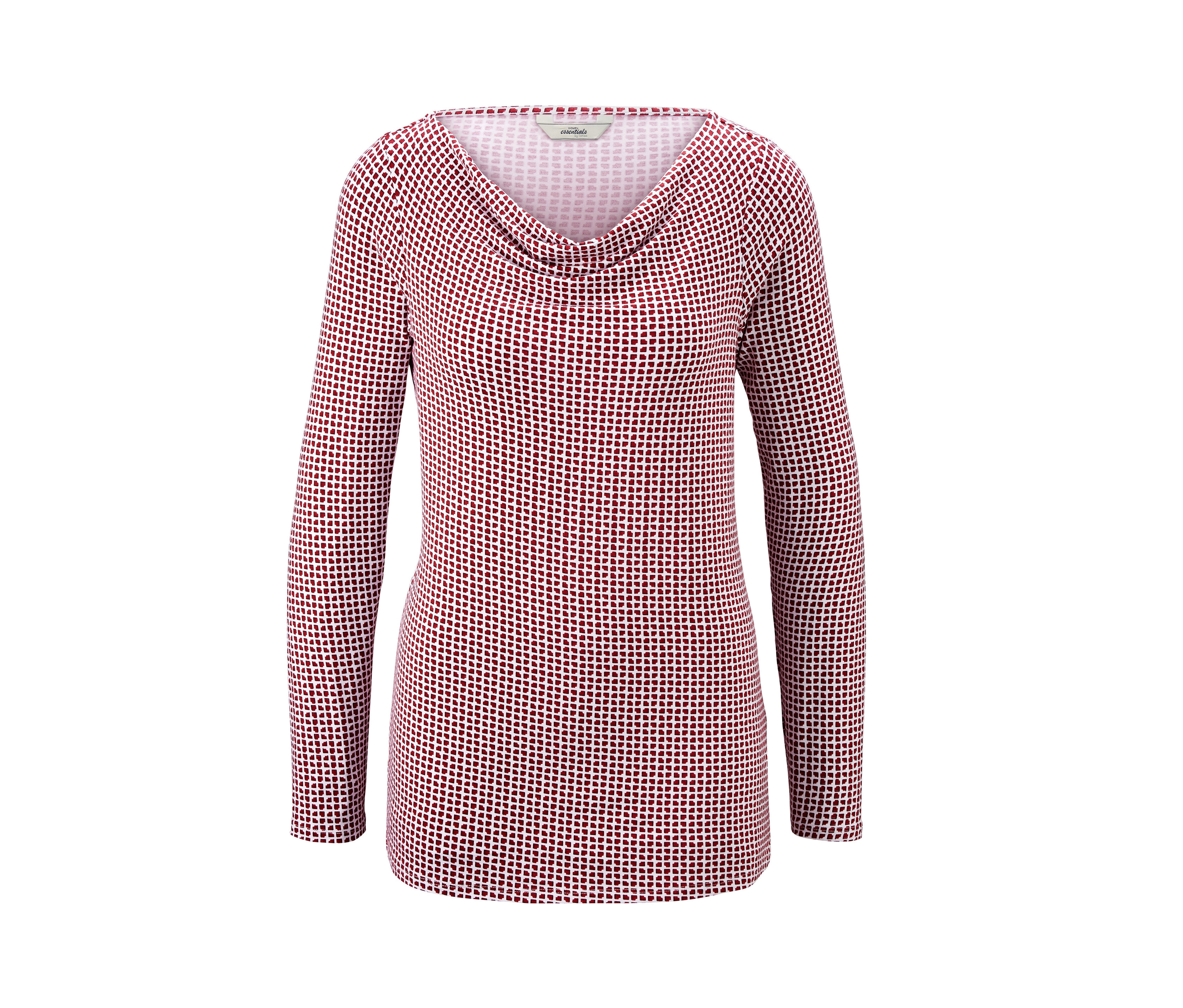 Tchibo - Bluzka z dekoltem typu woda- biały/czerwony/z nadrukiem