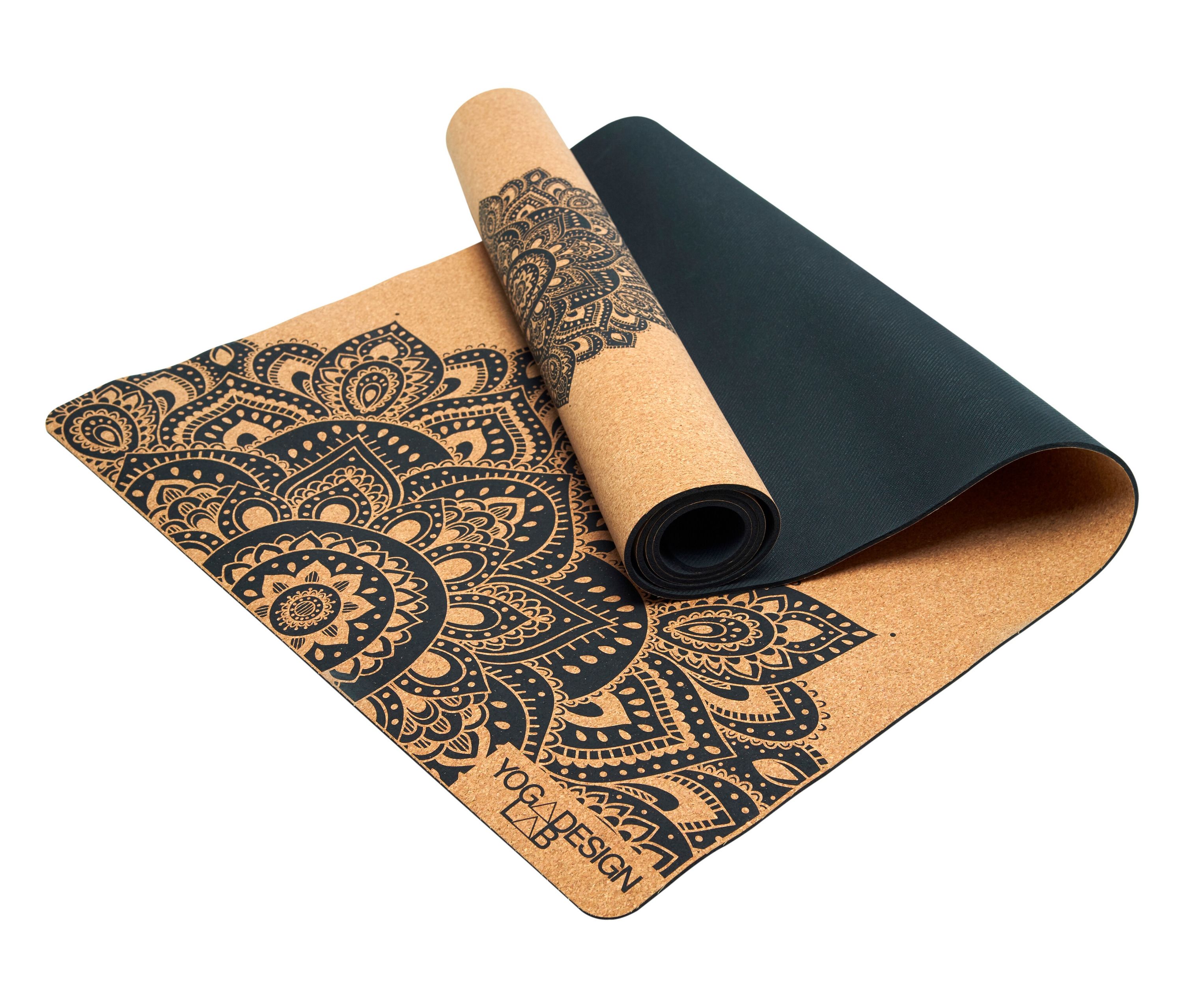 Tchibo - Korkowa mata do jogi Yoga Design Lab - kolor: czarny/beżowy