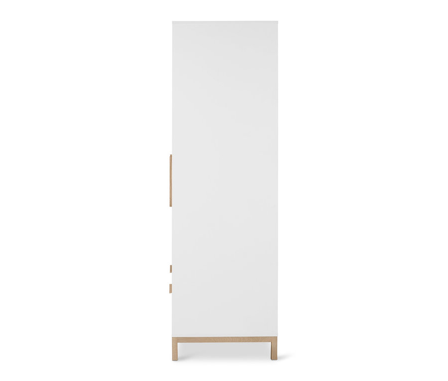 Biała szafa na ubrania »Eklund« z szufladami.