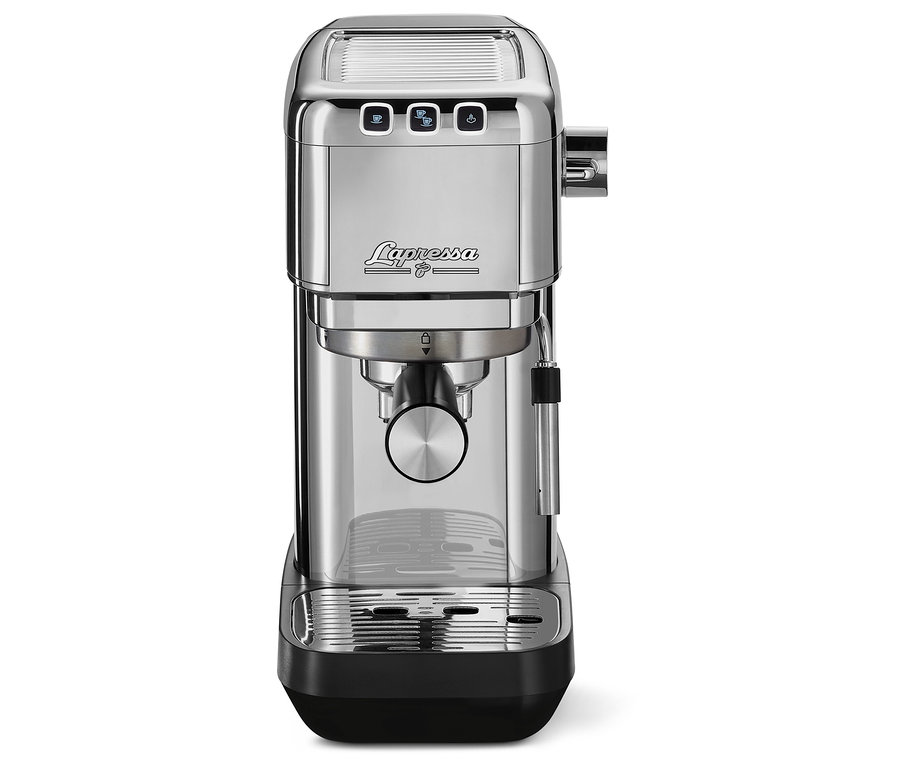 Srebrny ekspres kolbowy do kawy »Lapressa«.