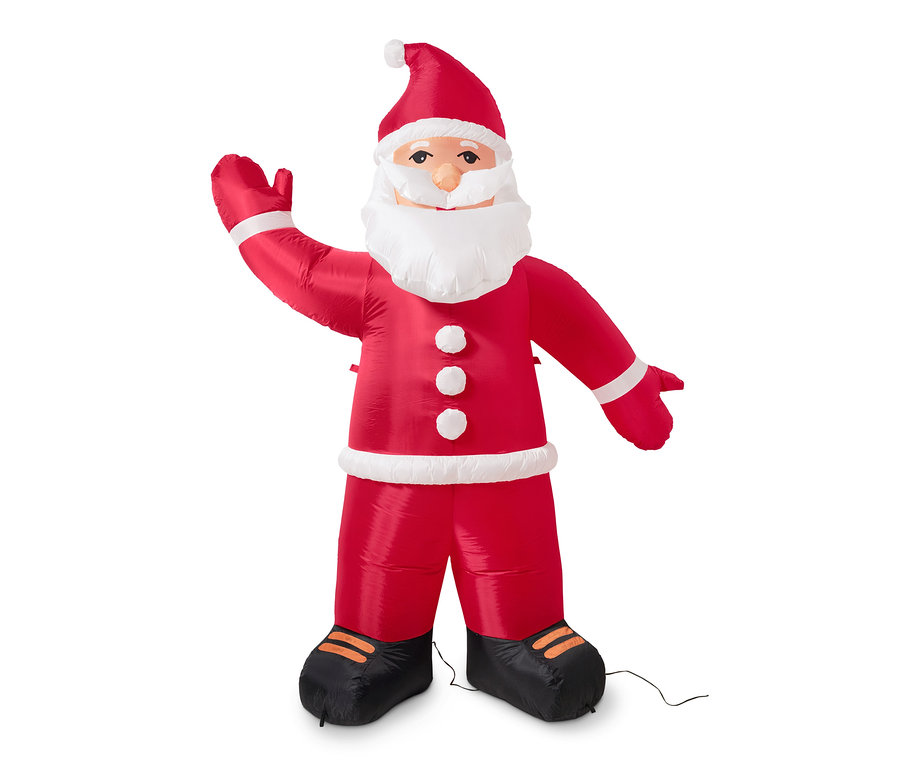 Dmuchany Mikołaj LED XXL stoi i macha.