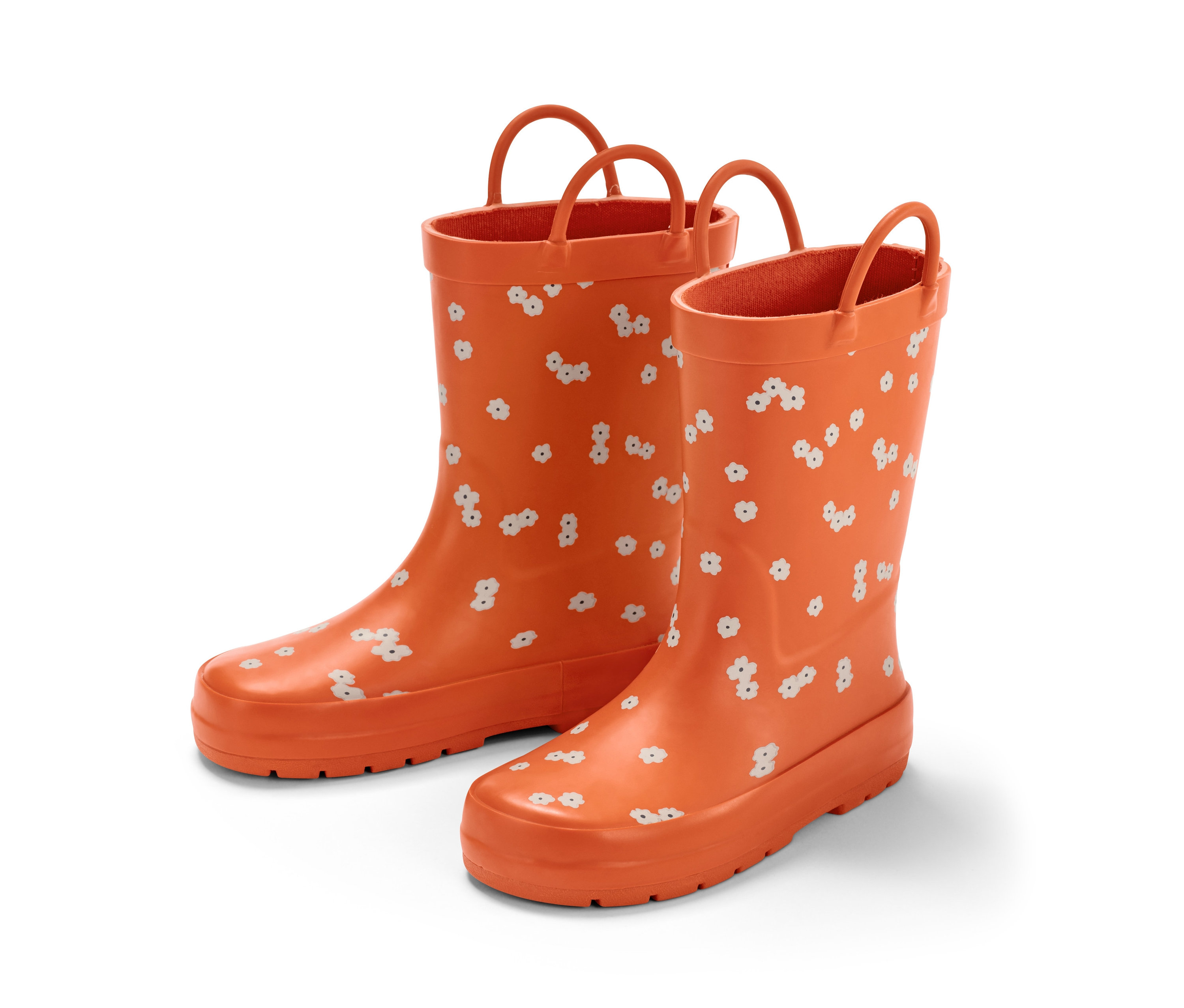 Tchibo - Kalosze- biały/pomarańczowy/w kwiatki