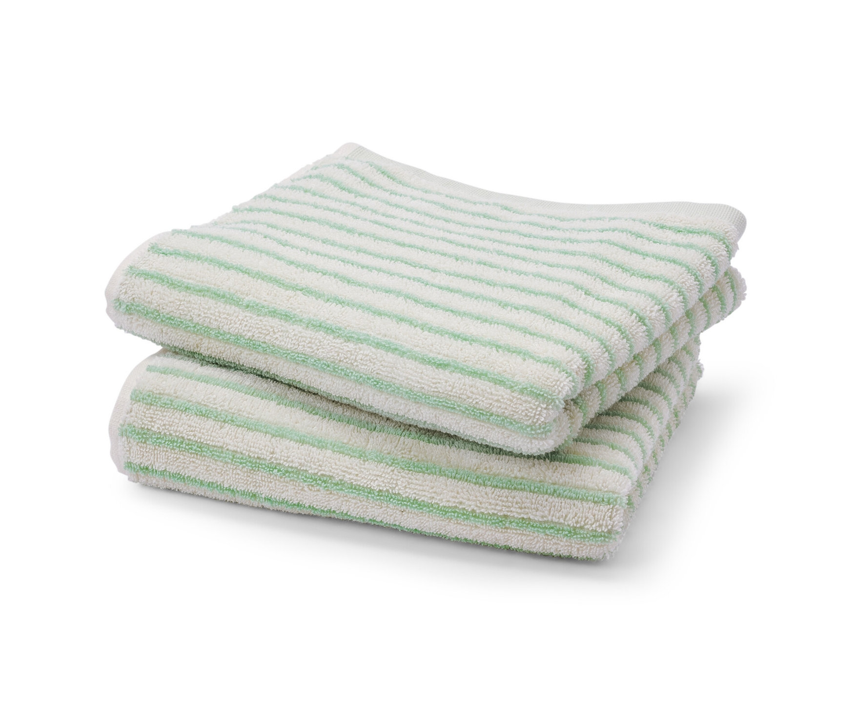 Tchibo - Ręczniki w paski - kolor: biały/zielony