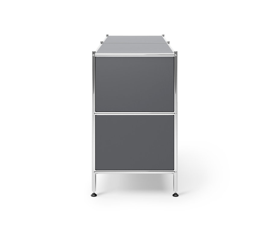 Szara niska szafka metalowa »CN3« z 4 szufladami.