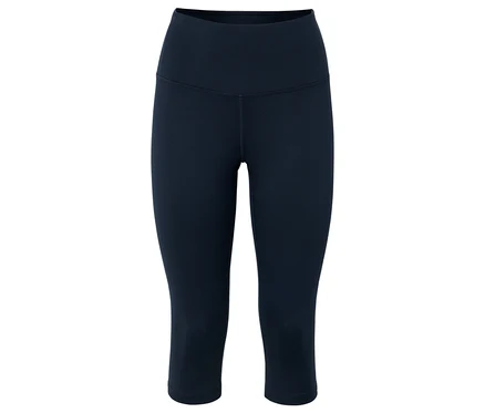 Granatowe legginsy do kolan.