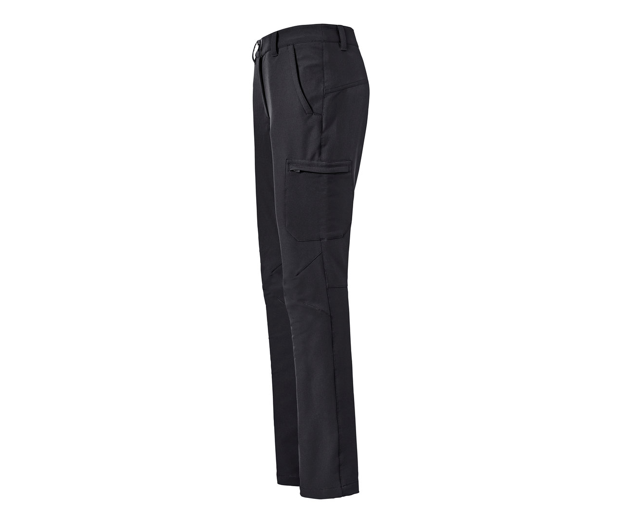 Czarne ocieplane spodnie z kieszeniami.